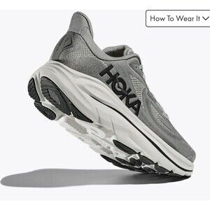 Hoka One One Gray and Black Athletic Shoes